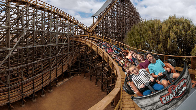 GhostRider wooden roller coaster.