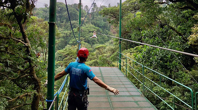 Lucia Benning ziplining in Costa Rica