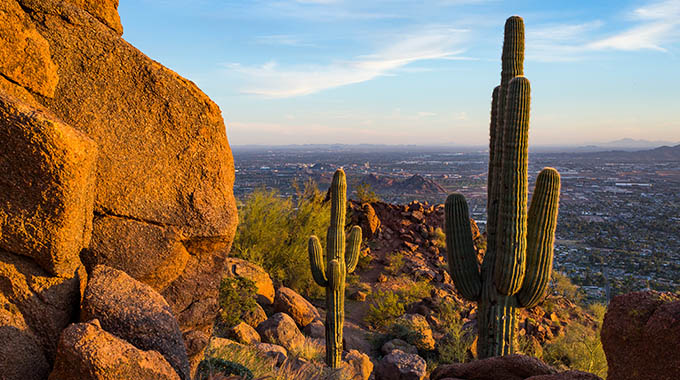 The Echo Canyon Trail leads to the summit of Camelback Mountain. | Visit Phoenix/Nick Cote