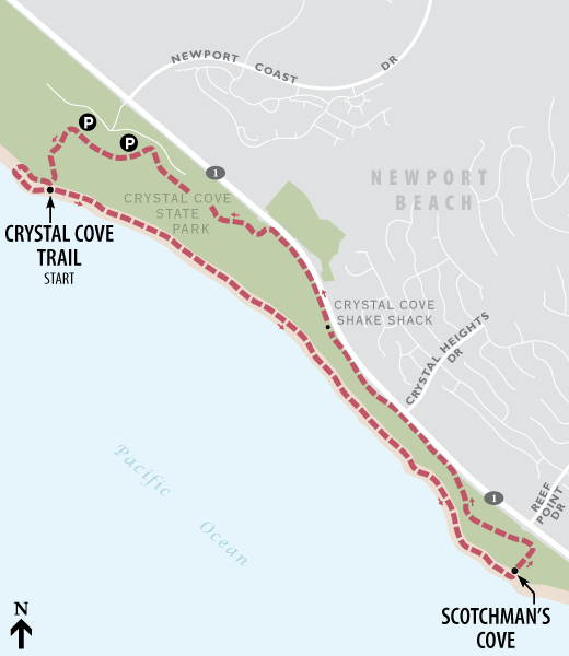Crystal Cove walking route