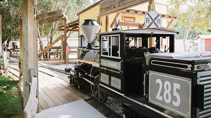 The kiddie railroad at Irvine Regional Park.